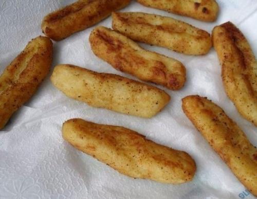 Оригинальная и простая закуска - картофельные палочки с грибами. 06