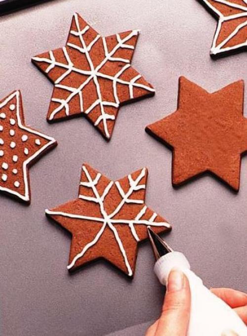Новогоднее печенье Снежинки из Шоколада? 03