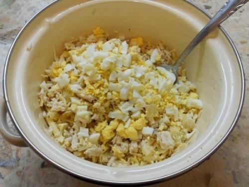 Салат с курицей и ананасами в тарталетках? 03