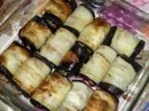Баклажановые рулетики с грибами. 04