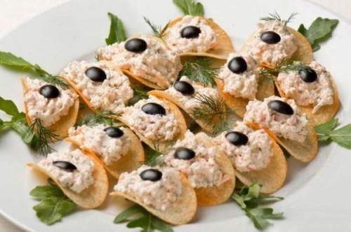 7 оригинальных рецептов закуски на чипсах ( можно начинить тарталетки, если не любите чипсы). 03