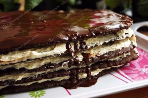 Торт Спартак.   Торт Спартак - это медовик с заварным кремом и шоколадными медовыми коржами. 07