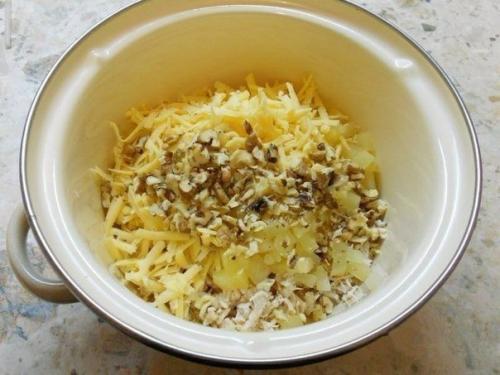 Салат с курицей и ананасами в тарталетках? 02