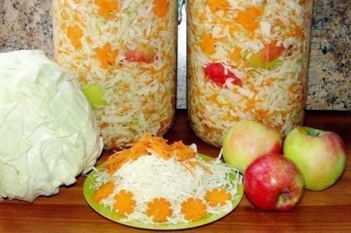 Квашеная капуста.  Ингредиенты и приготовление: