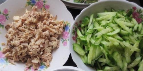 Салат с корейской морковью и грибами. 02