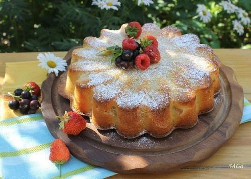 Заливной грушевый пирог. 07