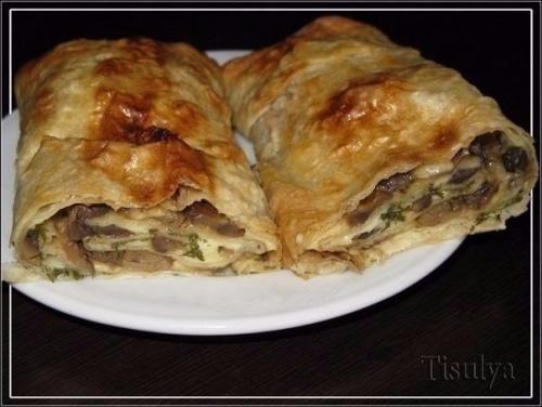 Грибной рулет из лаваша?