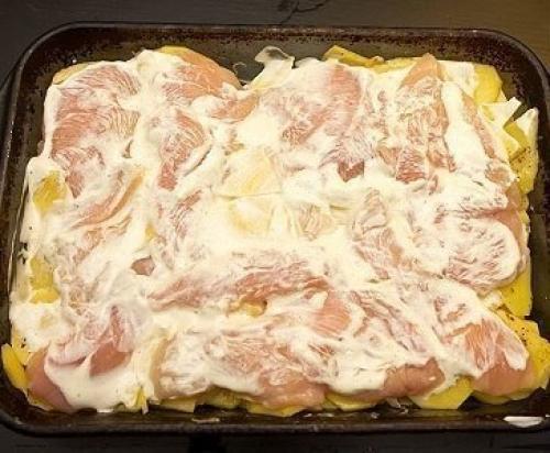 Запеканка из картофеля с курицей. 04