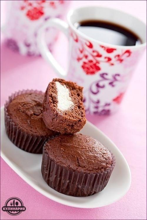 Шоколадно - творожные кексы.