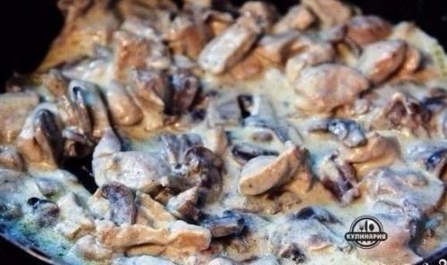 Курица с грибами в сливочном соусе. 05