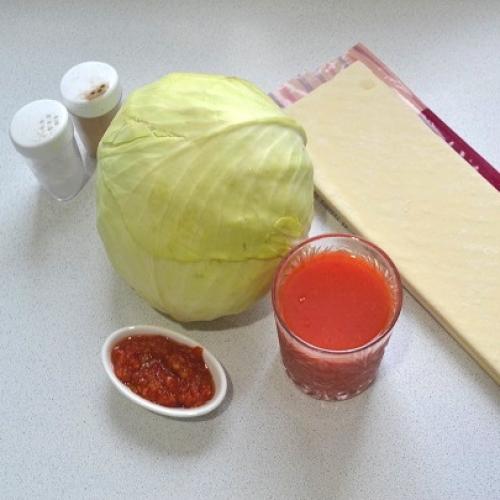 Слоеный рулет с капустой. 01