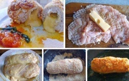Куриная грудка с сыром в сухарях? 

