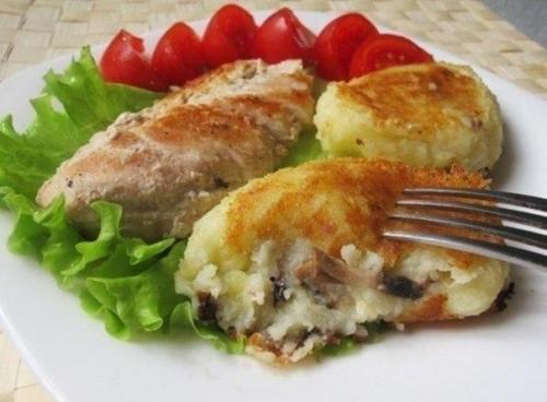 Картофельные зразы с грибами - сытно и аппетитно.