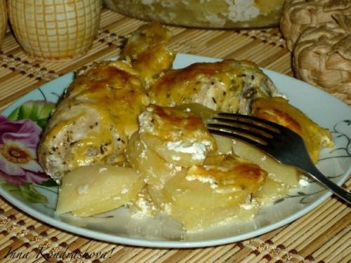 Картошка с куриными ножками в духовке. 01