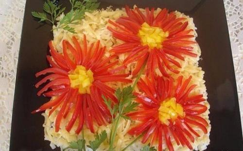 Топ - 10 салатов Цветов к 8 марта. 04