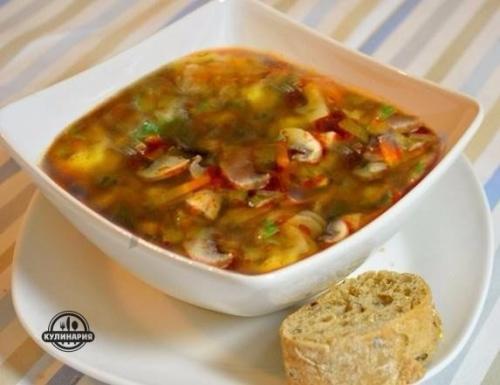 Грибная солянка (постная). 02