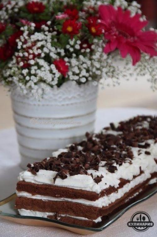 Шоколадный торт со сбитыми сливками. 01