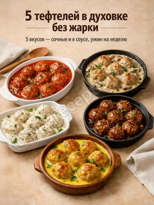 Тефтели в духовке без жарки - 5 сочных вариантов на всю неделю.
