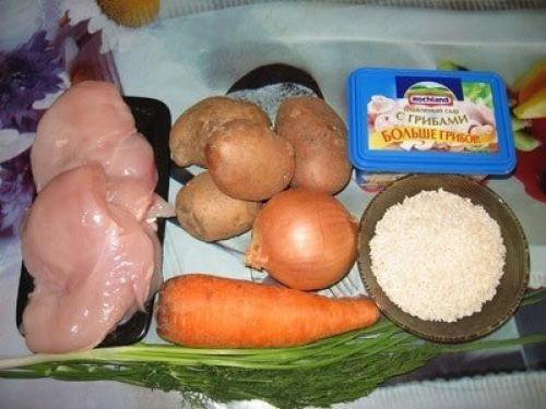 Сырный суп с курицей. 01