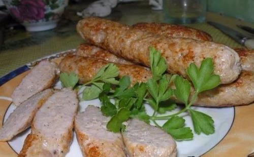 Быстрая куриная колбаска.