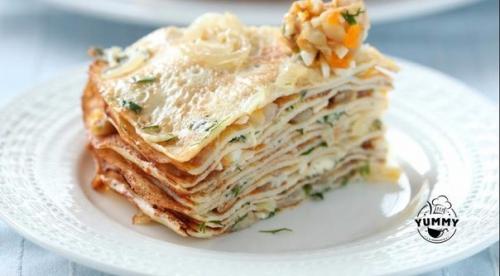 Закусочный блинный пирог.