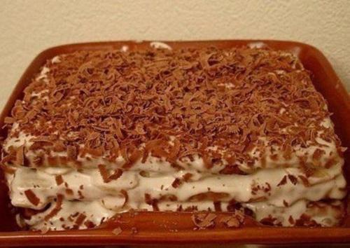 Торт из печенья с бананом на скорую руку.