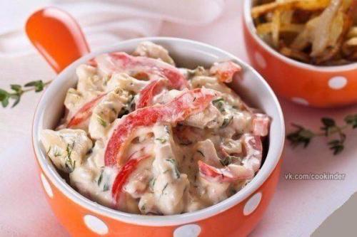 Куриное Филе в сливках с перцем.