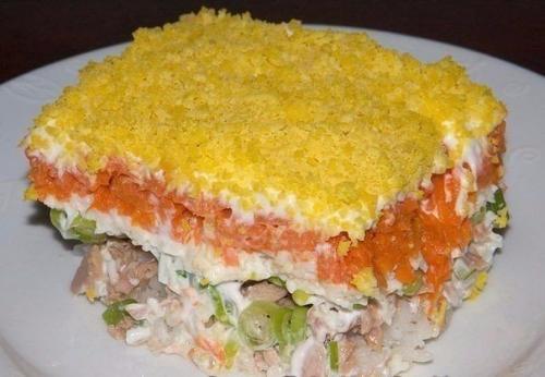 Салат Мимоза.   Ингредиенты: