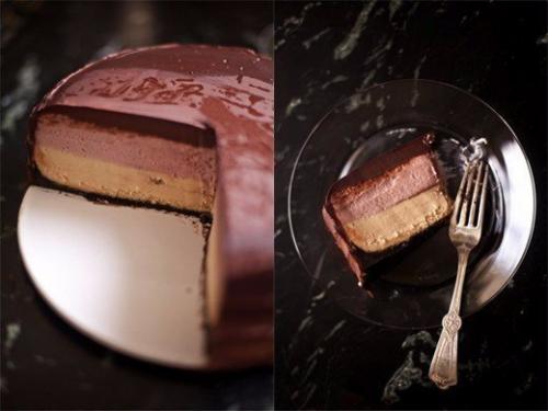 Двухслойный чизкейк с желе в шоколадной глазури. 07