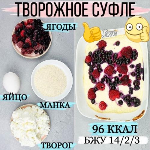 Творожное суфле с ягодами.