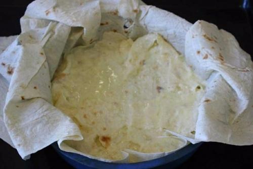 Сырный пирог из лаваша с зеленью. 06