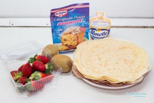 Слaдкиe роллы из блинов. 01