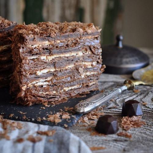 Шоколадный Наполеон. Шоколадно - кофейный "Наполеон".