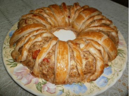 Мясное кольцо.  Никаких долгих стояний возле плиты!