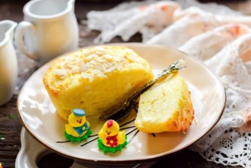 Творожная запеканка на одну порцию.