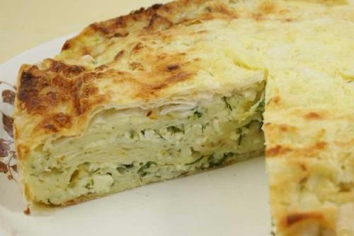 Сырный пирог из лаваша с зеленью. 01