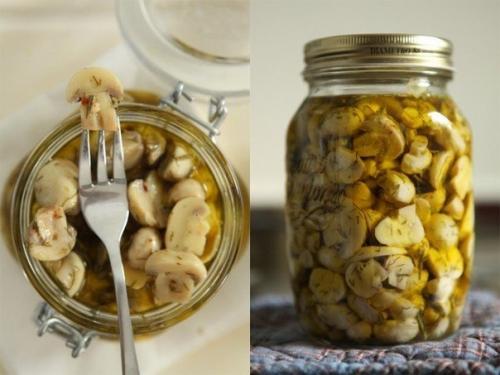 Маринованные шампиньоны.  Ингредиенты: