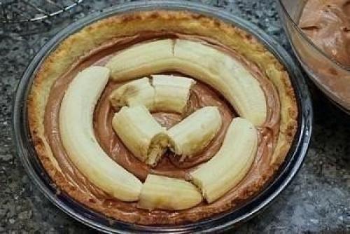 Вкусный торт с бананами и шоколадным муссом. 07