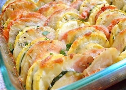 Весенняя радуга: разноцветные овощи, запеченные с сыром. 05