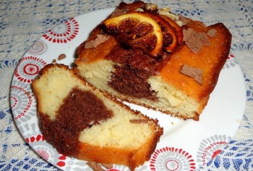 Лимонно - шоколадный кекс.