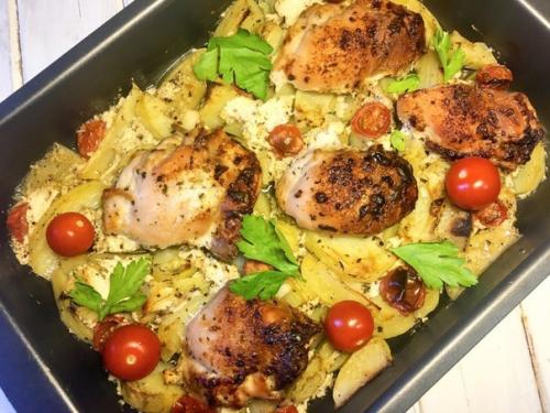 Курица в кефире.