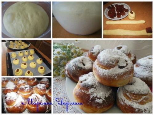 Булочки с джемом (фирменный рецепт).