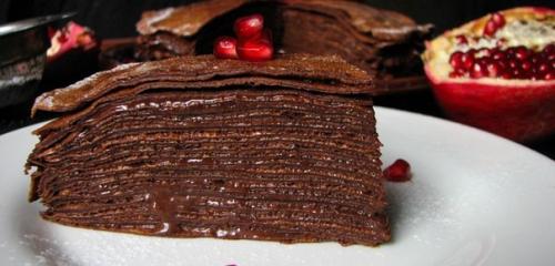 Шоколадный блинный торт. Шоколадный блинный торт.