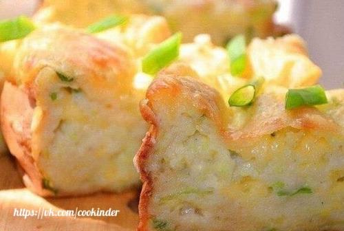 Летняя легкая запеканка из кабачков.