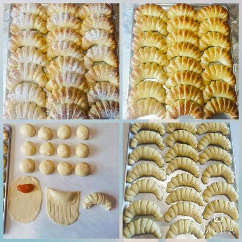 Рогалики с джемом. Рогалики с абрикосовым джемом.