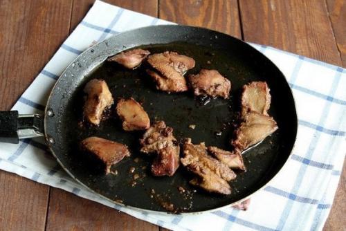 Салат с куриной печенью и мандаринами. 02