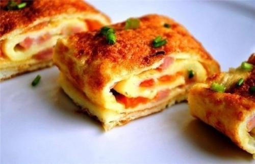 Омлет с ветчиной и сыром.