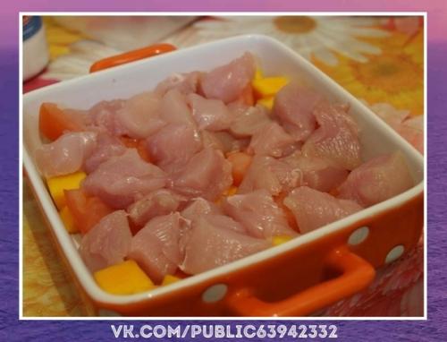 Очень ароматно.  Диетическая запеканка с курицей и тыквой. 02