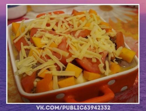 Очень ароматно.  Диетическая запеканка с курицей и тыквой. 05