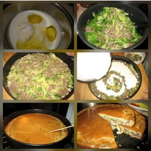 Супер нежный пирог с капустой и мясом.